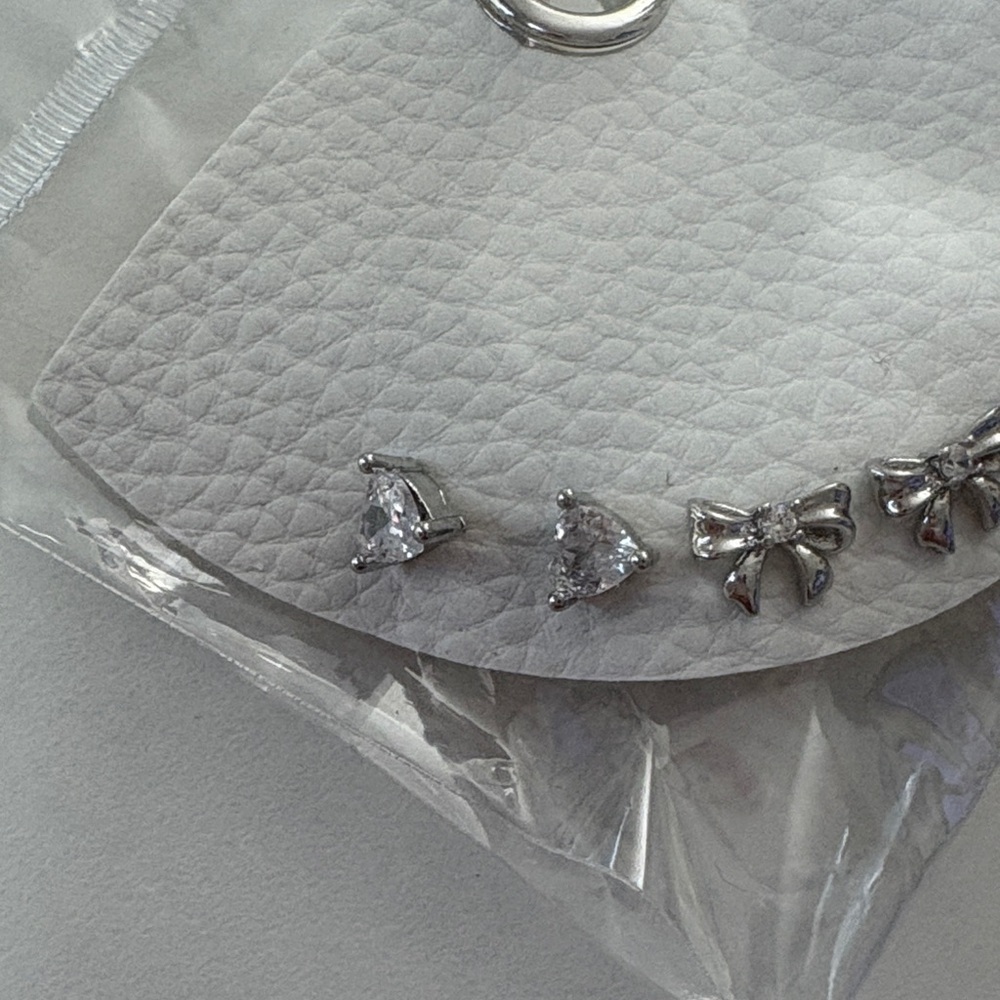 Chic Silver Earring Set with Multiple Designs - Picture 2 of 3